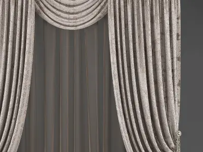 Curtain Low-poly 3D model