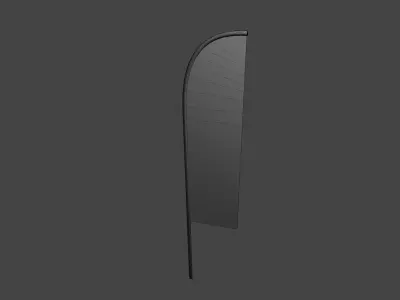 Customizable Feather Flag Low-poly 3D model
