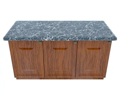 kitchen cassik island table vol3 3D model