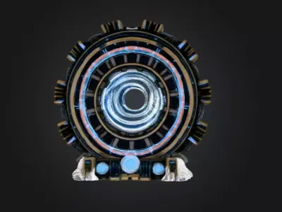 Quantum Rift Gate Portal Low-poly 3D model