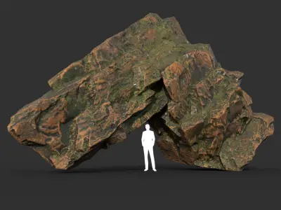 Low poly Brown Rock 190829 Low-poly 3D model
