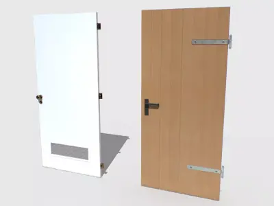 Basement Doors Pack 1 Low-poly 3D model