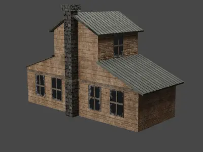 2 BUILDINGS FOR GAME  Low-poly 3D model