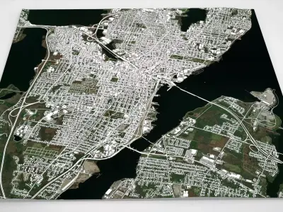 Cityscape Fall River Massachusetts United States 3D model
