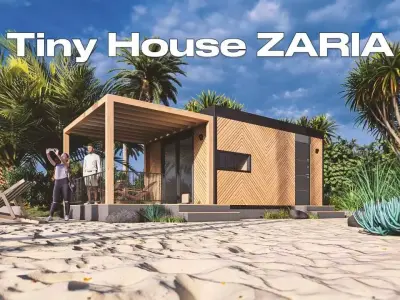 Tiny house Zaria 20m2 basic plans  3D model