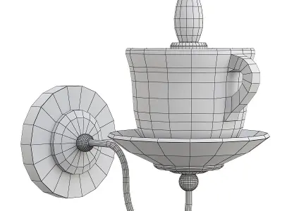 servizio-a6483ap-1wh wall sconce with cup and saucer 3D model