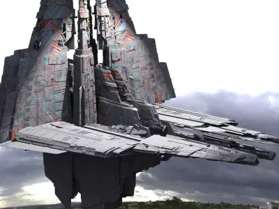 Stargate Pyramid City Ship 3D model