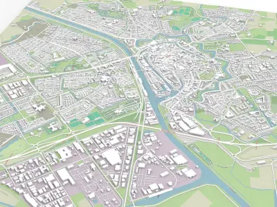 Cityscape Middelburg Netherlands 3D model