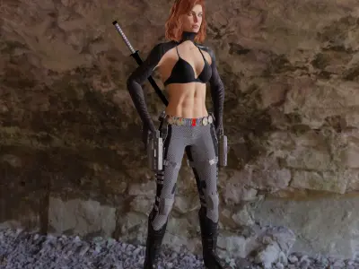 Bad Ass Assassin Babe 3D print model