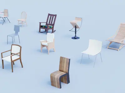 Chair Collection Indoor and Outdoor 3D model