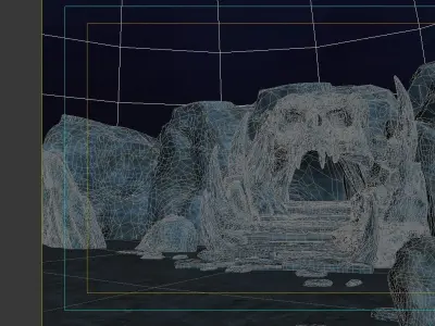 Skeleton Cave scene entrance to the cave rocks 3D model