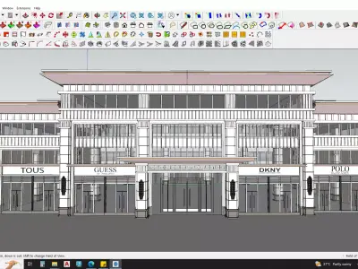 Art deco shopping mall 3d model 3D model