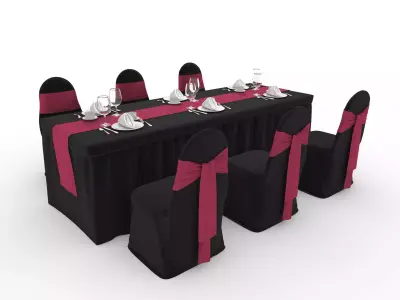 Collection Banquet Table and Chair 46 3D Model Pack