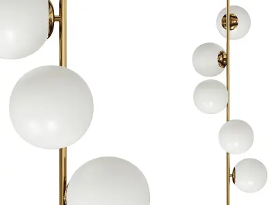 Brass Black Marble Floor Lamp 3D model