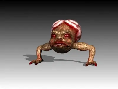 Brain Monster Low-poly 3D model