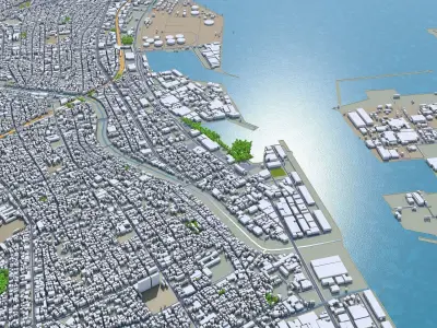 Shizuoka Japan 90km Low-poly 3D model