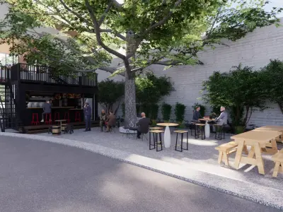 2 Storey Marketing Gallery with Interior and Landscape Skp  Low-poly 3D model