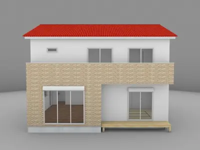 House model for background 08 Low-poly 3D model
