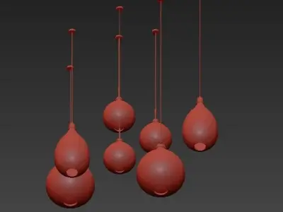 Salon Glass Canopy Pendant Light 3D model