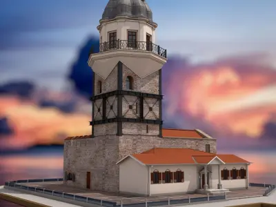 Maidens Tower  Istanbul  3D model