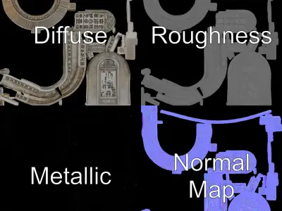 Ancient Ornate Doorway Model Pack Low-poly 3D model