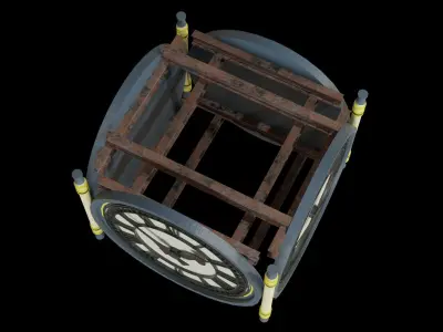 Train Station Clock - Low poly PBR Low-poly 3D model