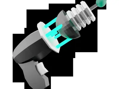 3d Futuristic Sci-Fi Assault Pistol low-poly icon 3D model