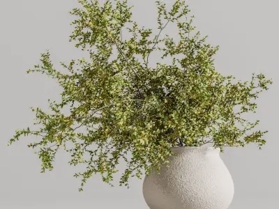 plants bouquet vase 46 3D model