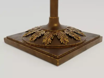 Ornamental Standing Lamp Classic Brass Floor Light Low-poly 3D model