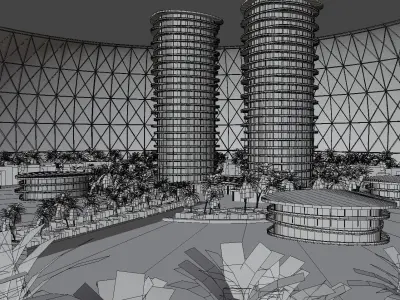 City Desert 2050 Low-poly 3D model