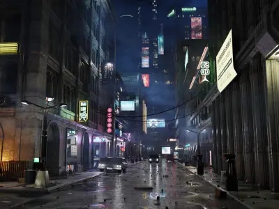 ULTRA Detailled Sci-Fi Cyberpunk City - Blender SMALL VERSION 3D model