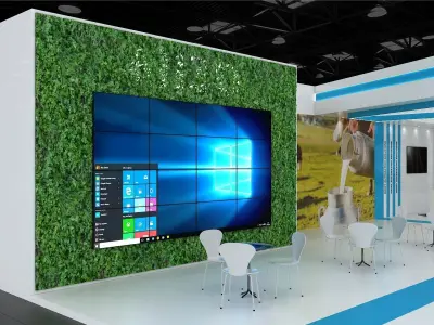 Exhibition Stand Stall Three Side Open 19X09 3D model