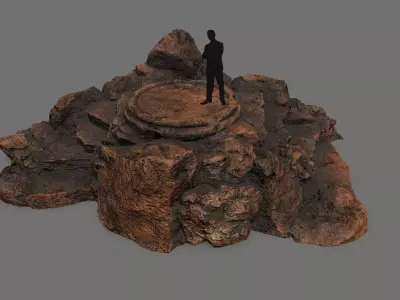 Ladder Ruin Low-poly 3D model 9