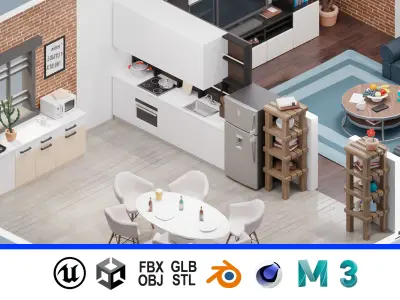 Room 35 Low-poly 3D model