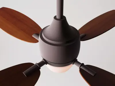 Modern 4-Blade Ceiling Fan with Light Set 3D model