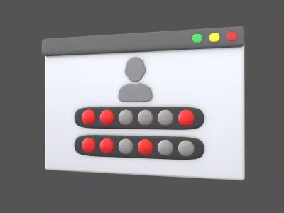 Website Login Incorrect Password Icon v1 003 Low-poly 3D model