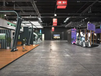  Exhibition hall with stands 