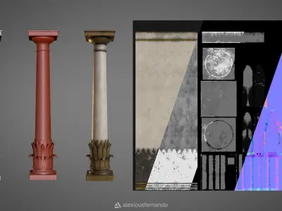 Ancient Pillar - 3D Model 3D model