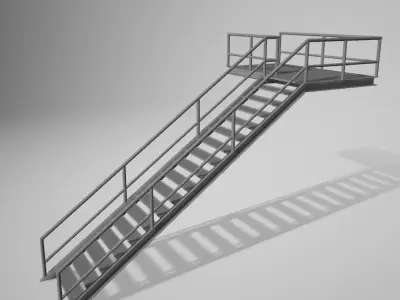escalier long Free 3D model