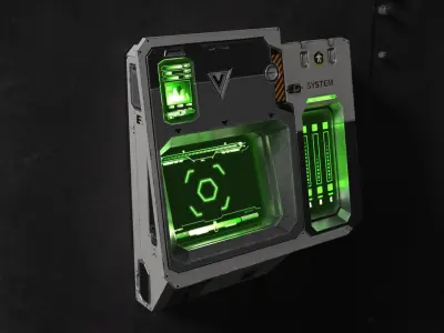 Sci Fi Scanner Display Low-poly 3D model