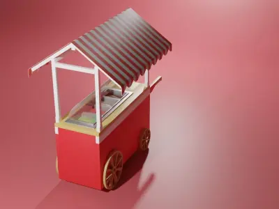 Ice Cream Stand Low-poly 3D model