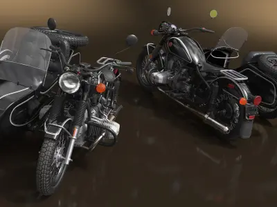  Ural M70 Motorcycle with Cradle Black 