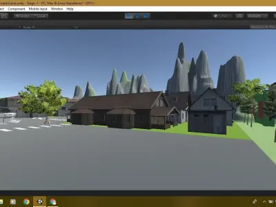 Game Ready environment gate in software Low-poly 3D model