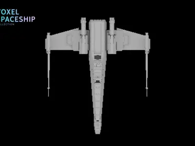 3D VOXEL SPACESHIP Collection 2 3D model