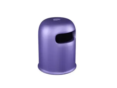 Modern Blue Street Trash Can 3D model