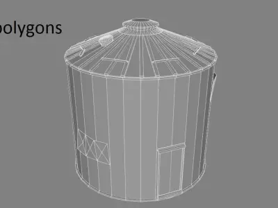 Lowpoly silo  Low-poly 3D model