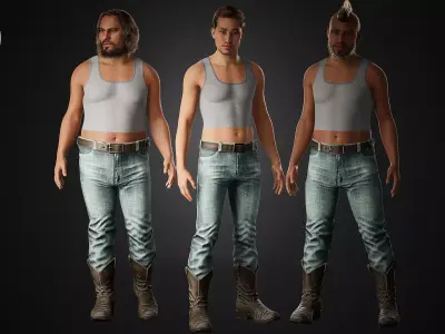 Jeans and Boots Outfit Low-poly 3D model