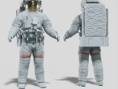 Astronaut EMU MMU Spacesuit Rigged 3D model