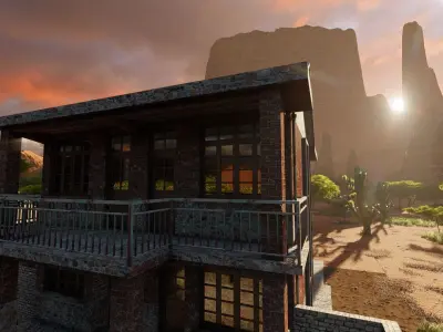 Vilage in forest-old house 3D model