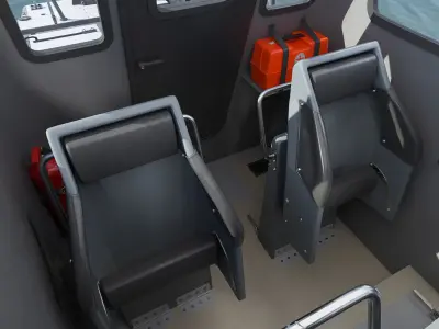  Rigid Inflatable Boat with Navigation Lights Black Rigged 